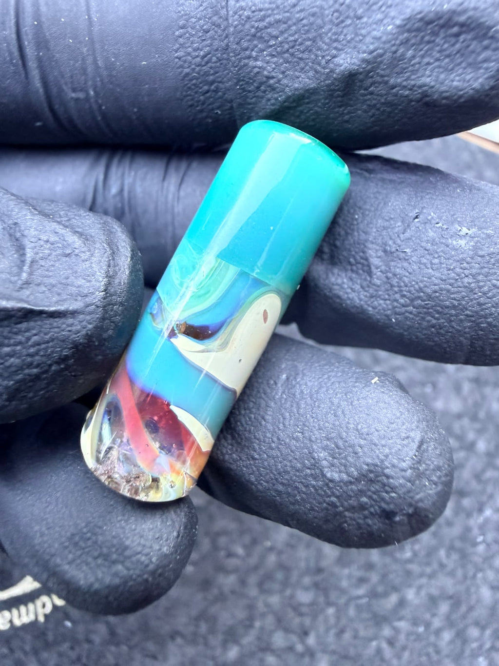 Meccas Glass Artist Tip – Turquoise / Cream / Red - 10,8 mm