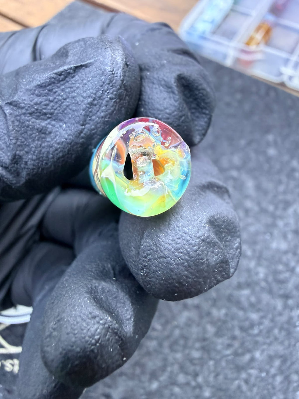 Meccas Glass Artist Tip – Turquoise / Cream / Red - 10,8 mm