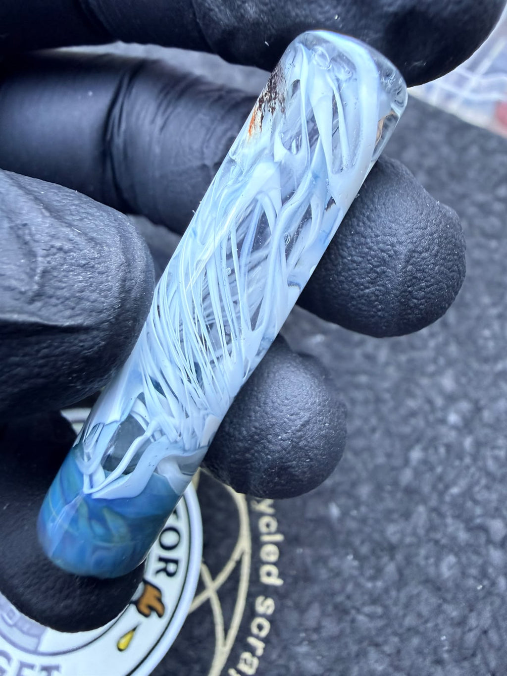 Meccas Glass Artist Tip – White / Blue / Turquoise – Single Hole - 10,3 mm