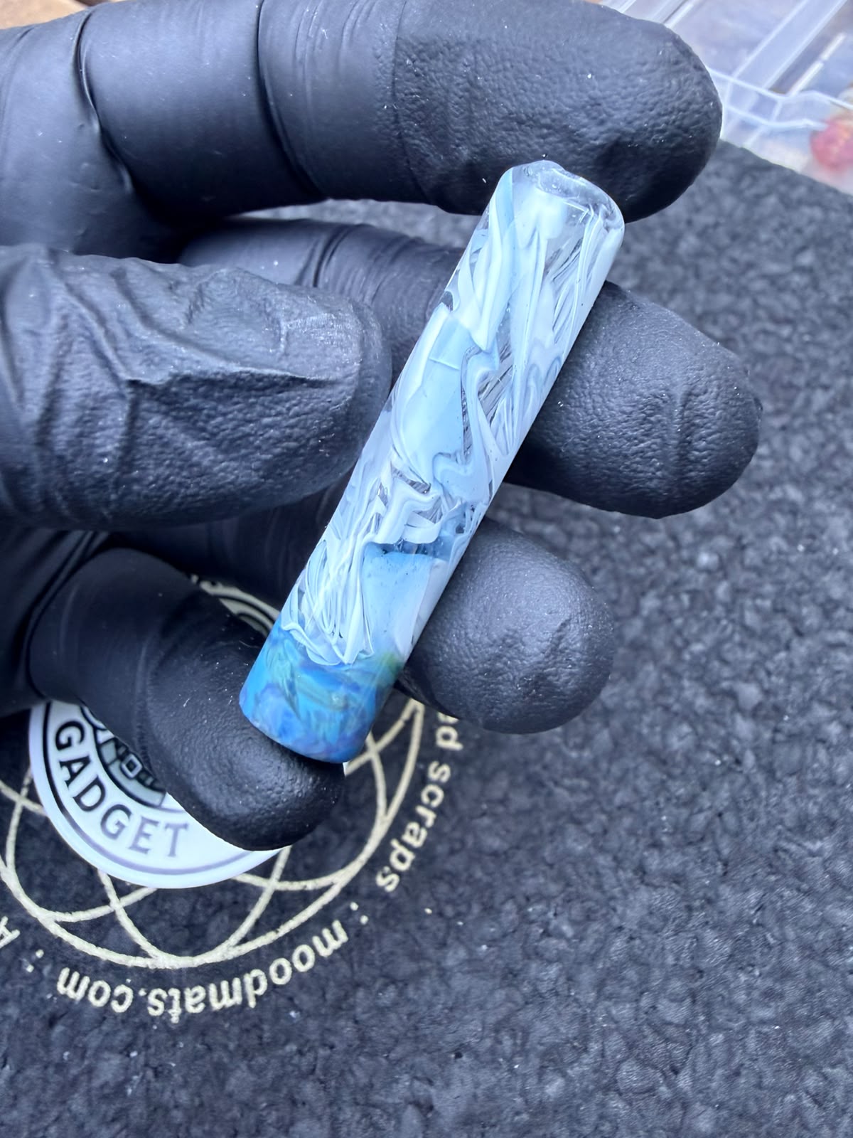 Meccas Glass Artist Tip – White / Blue / Turquoise – Single Hole - 10,3 mm