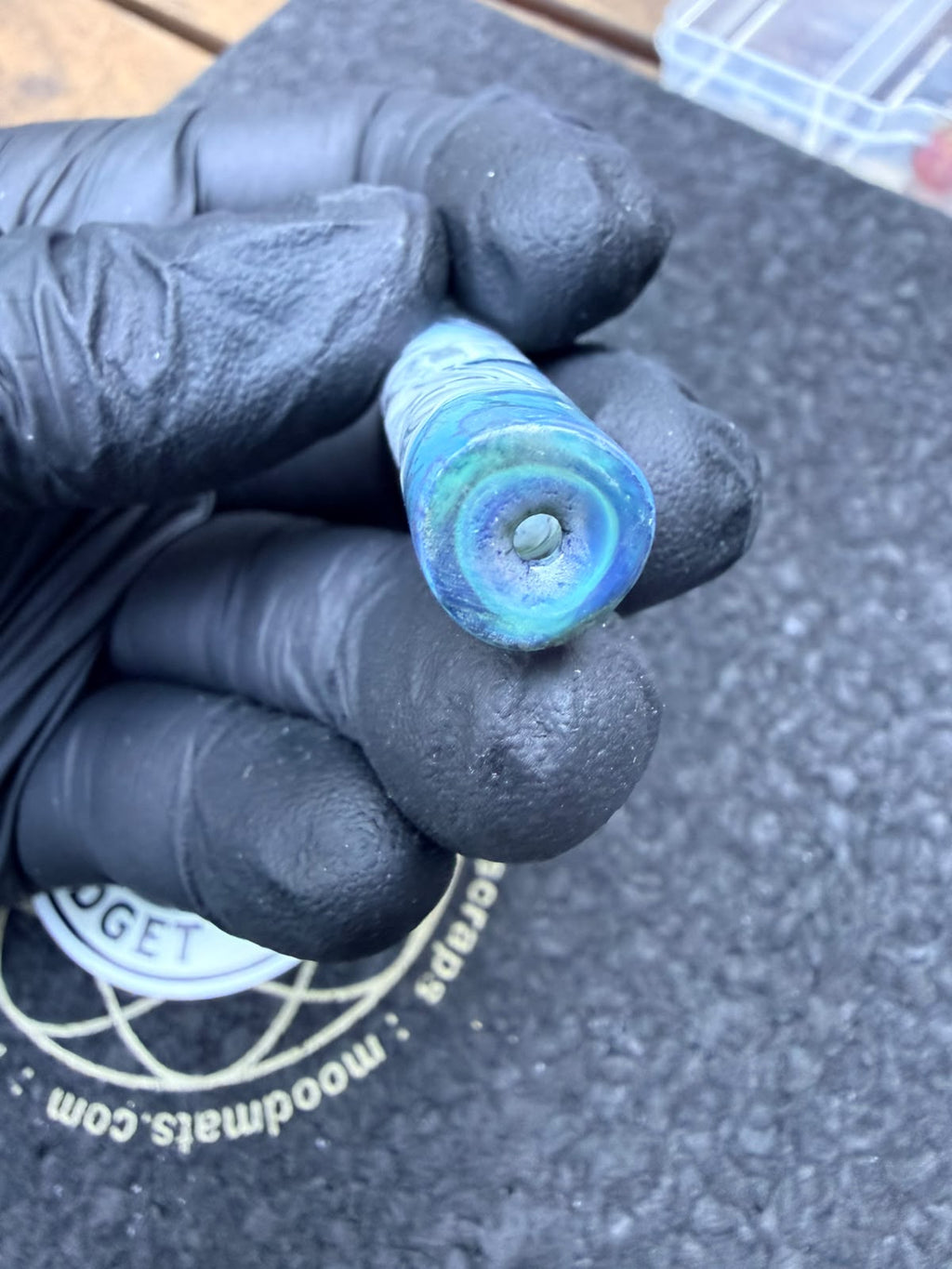 Meccas Glass Artist Tip – White / Blue / Turquoise – Single Hole - 10,3 mm