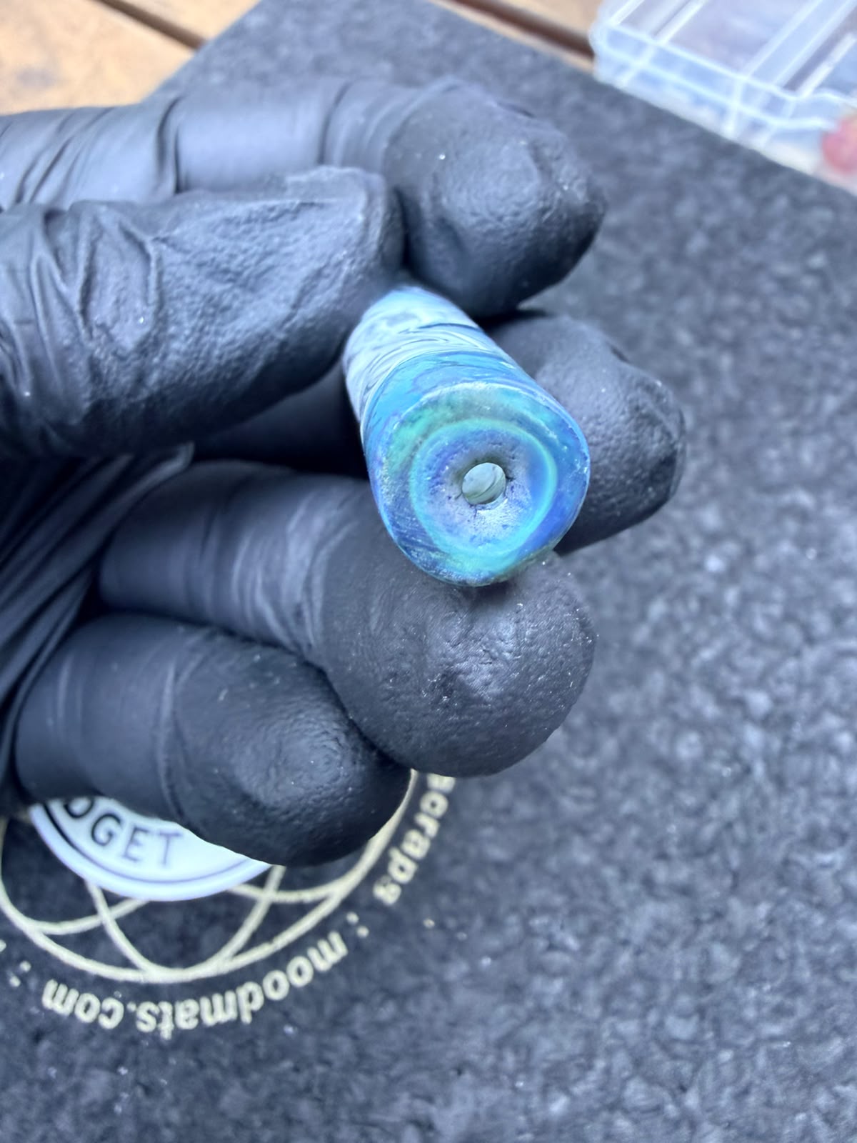 Meccas Glass Artist Tip – White / Blue / Turquoise – Single Hole - 10,3 mm