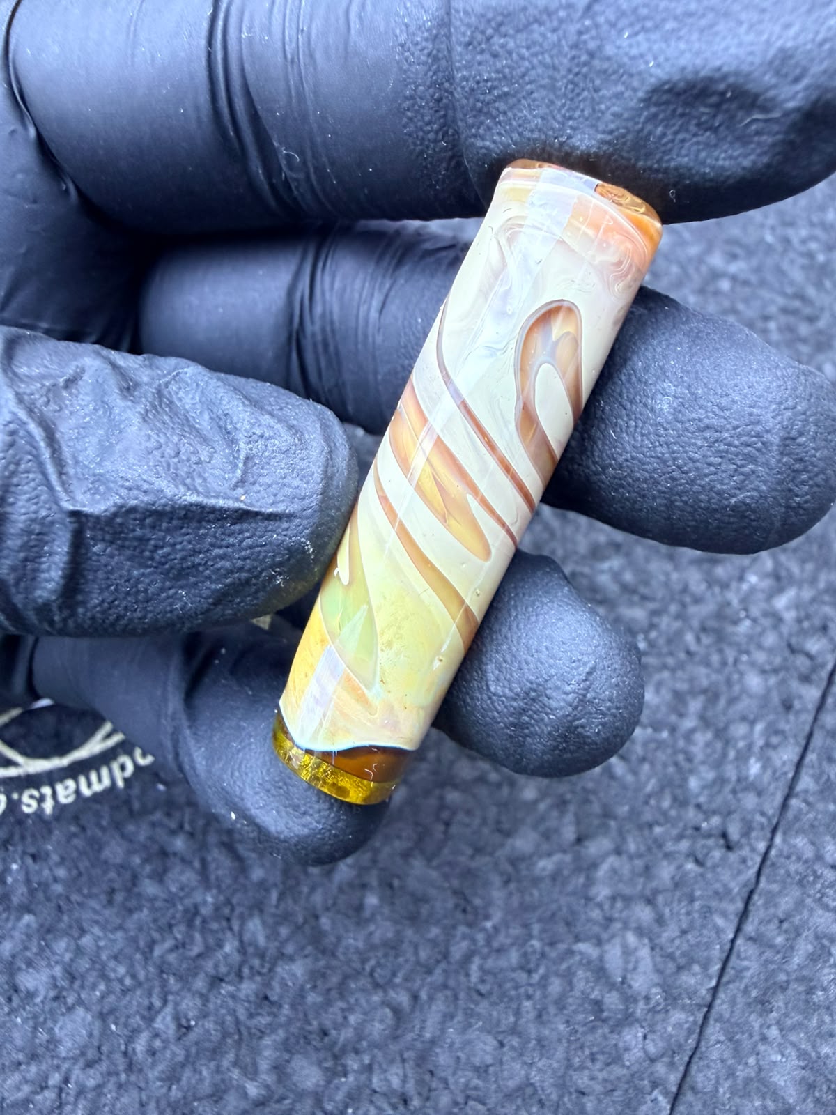 Embout d'artiste pour verre Meccas – Crème / Jaune / Perle métallisé 11,6 mm