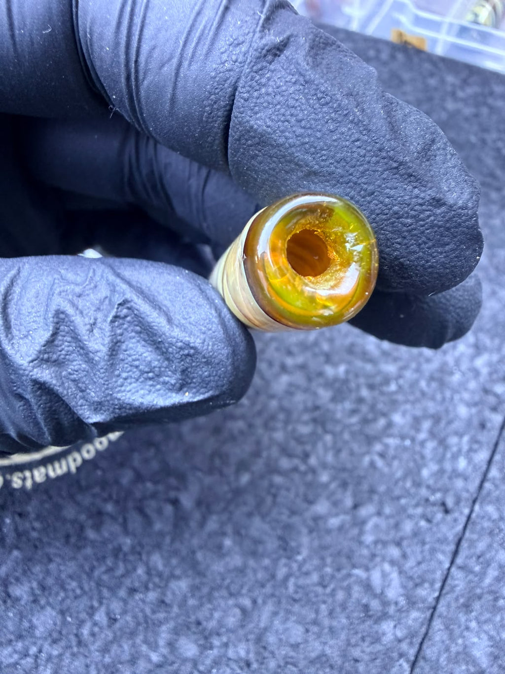 Embout d'artiste pour verre Meccas – Crème / Jaune / Perle métallisé 11,6 mm