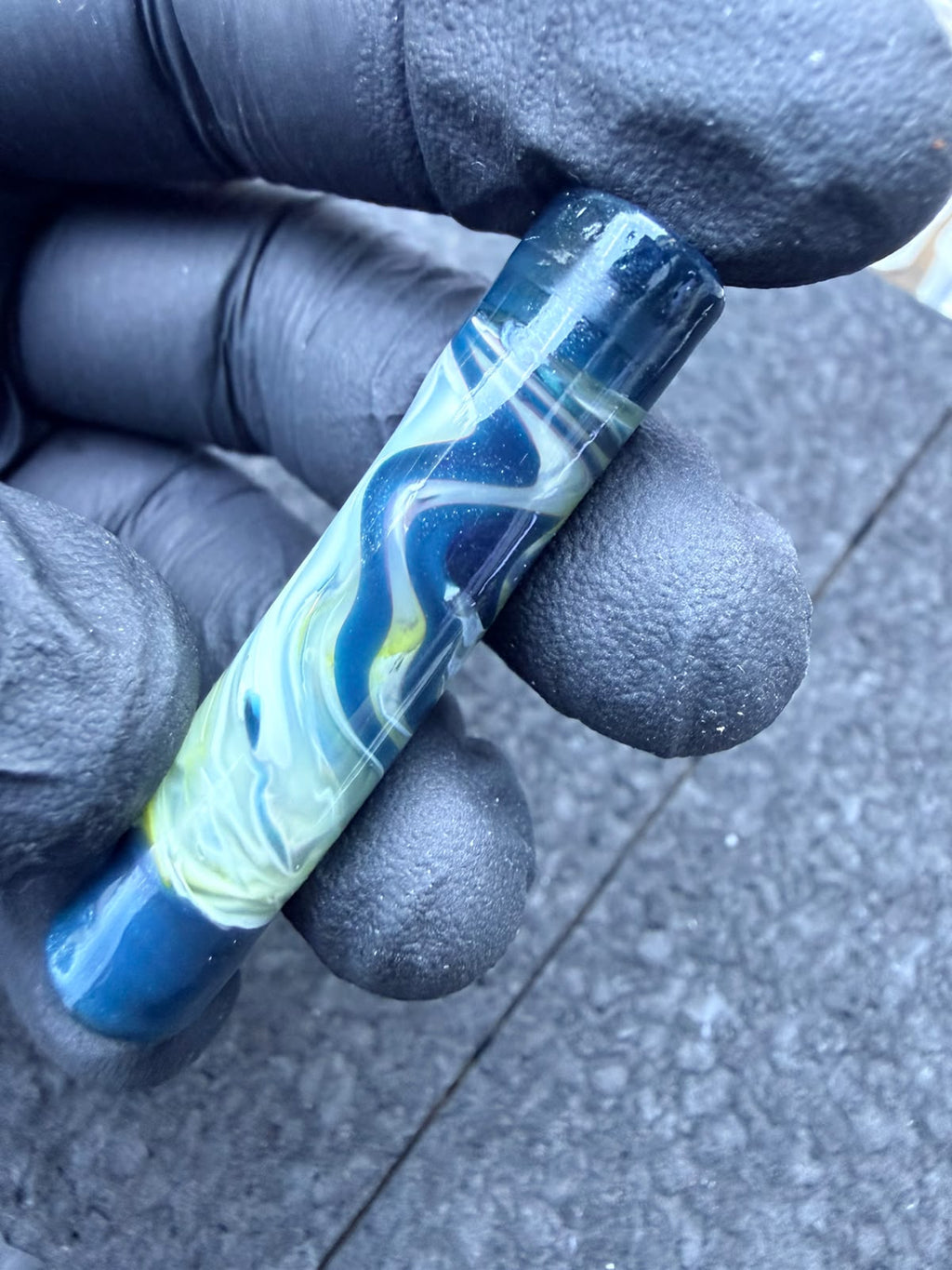 Meccas Glass Artist Tip – Blue / Yellow / Cream / Clear Wig-Wag - 9,4 mm
