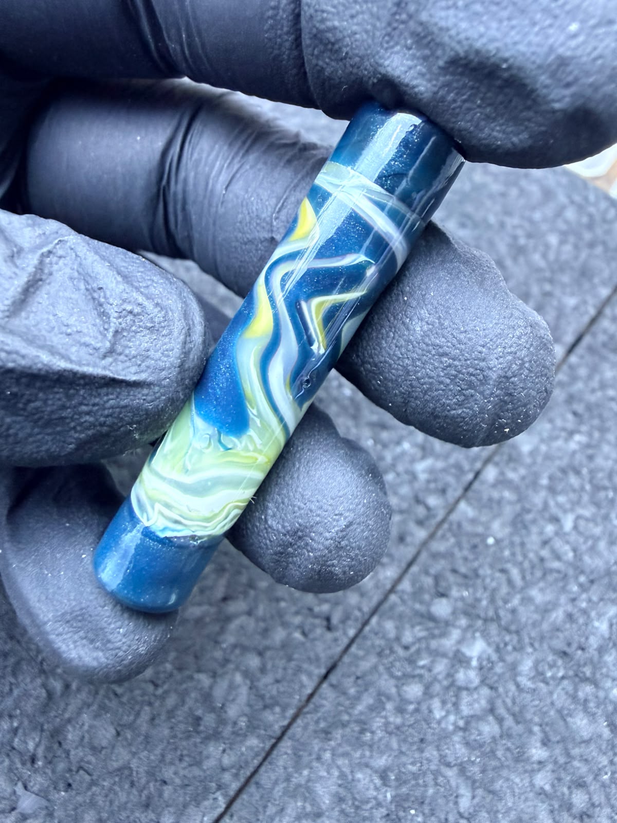 Meccas Glass Artist Tip – Blue / Yellow / Cream / Clear Wig-Wag - 9,4 mm