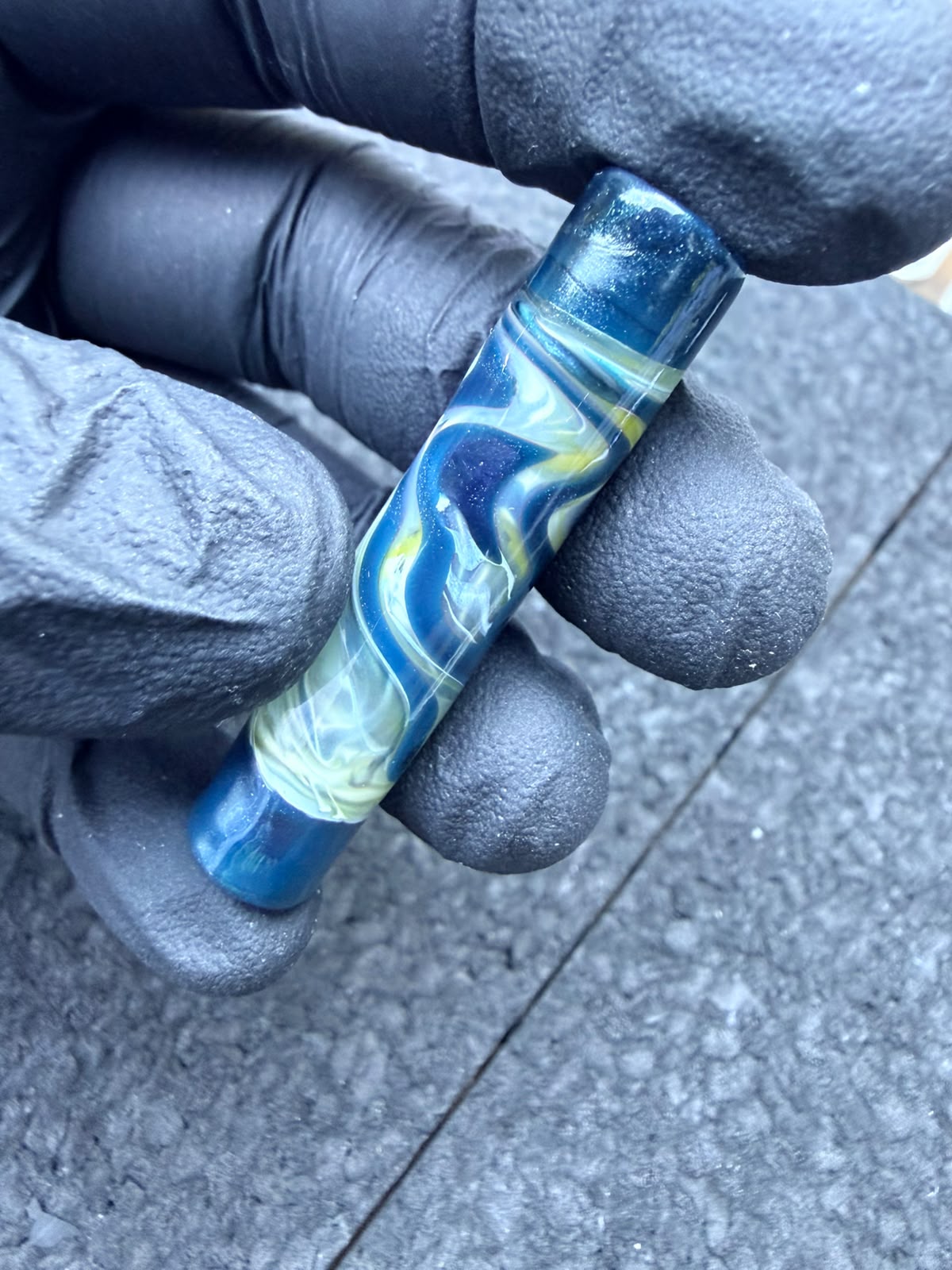 Meccas Glass Artist Tip – Blue / Yellow / Cream / Clear Wig-Wag - 9,4 mm