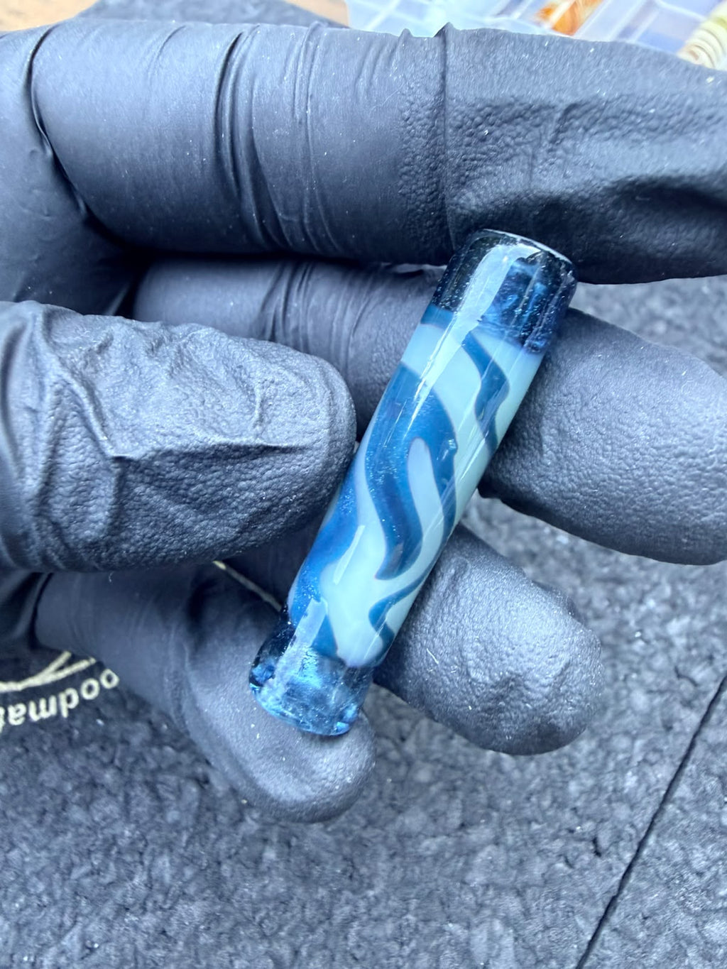 Mecca's Glass Artist Tip – Blue / Clear / Soft Yellow / White / Turquoise - 9.9 mm