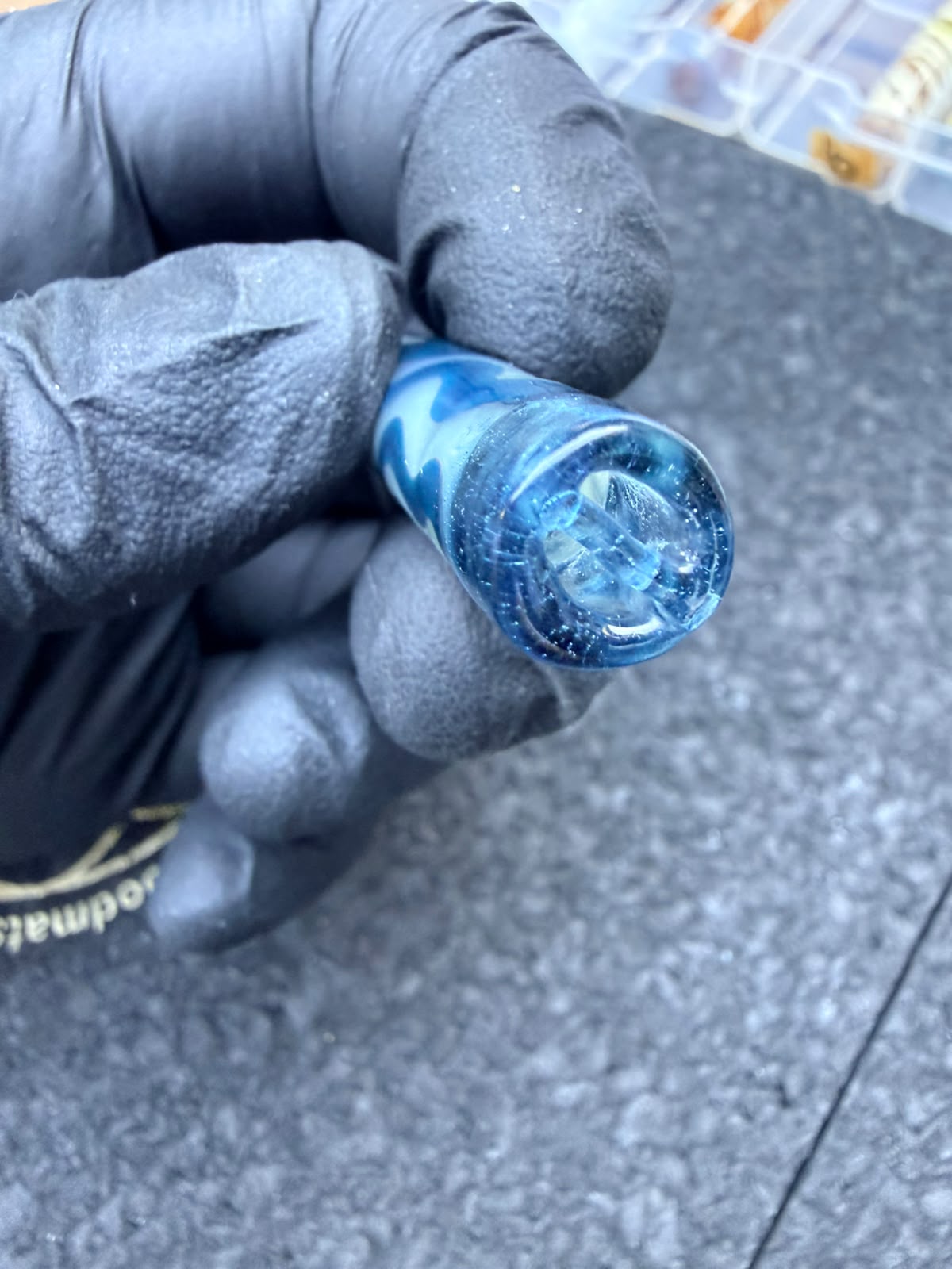 Boquilla de cristal para artista de Meccas – Azul / Transparente / Amarillo suave / Blanco / Turquesa - 9,9 mm