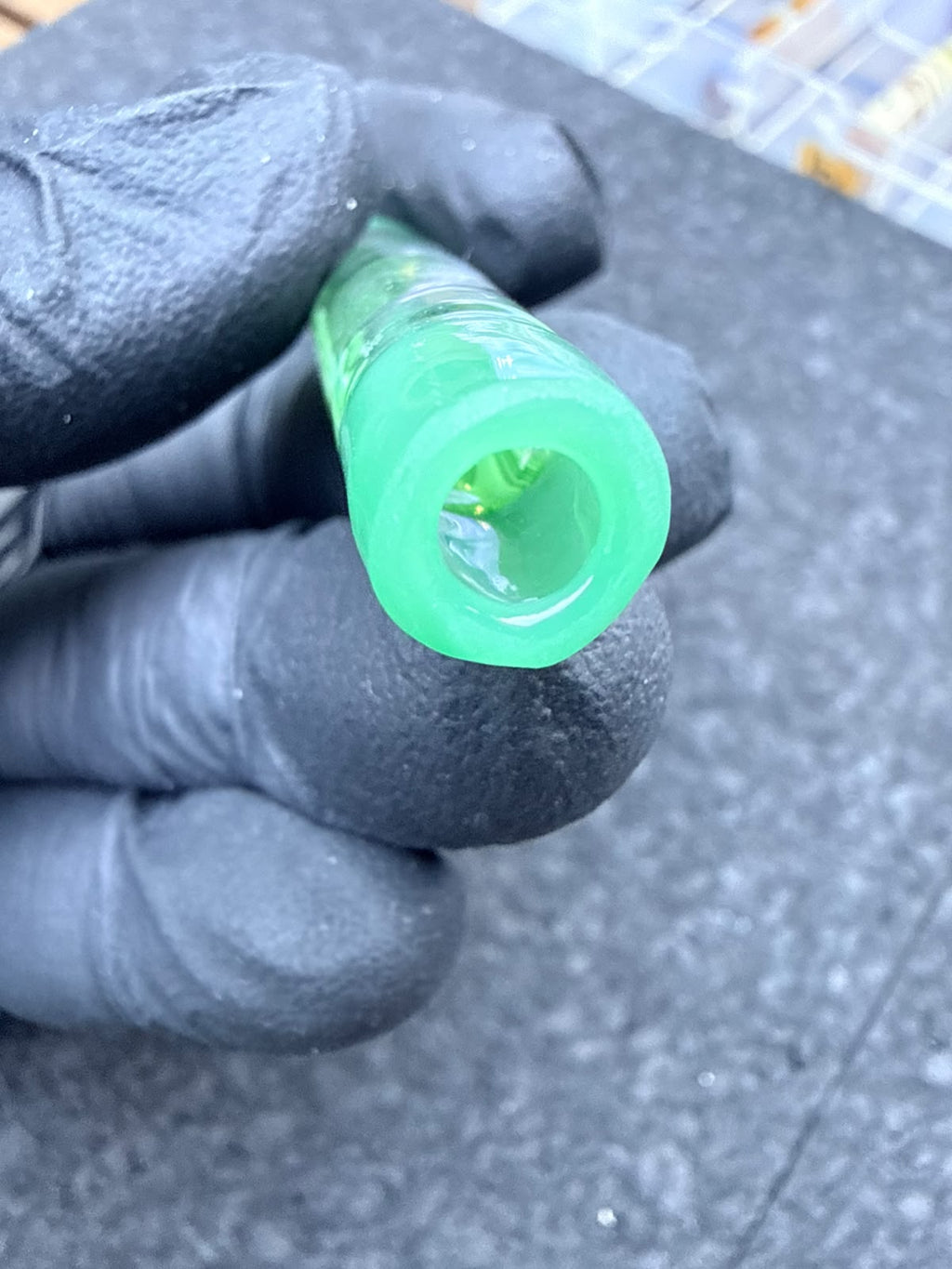 Punta de cristal de artista de Meccas – Verde / Transparente / Veteado madera – Grado B – 10 mm