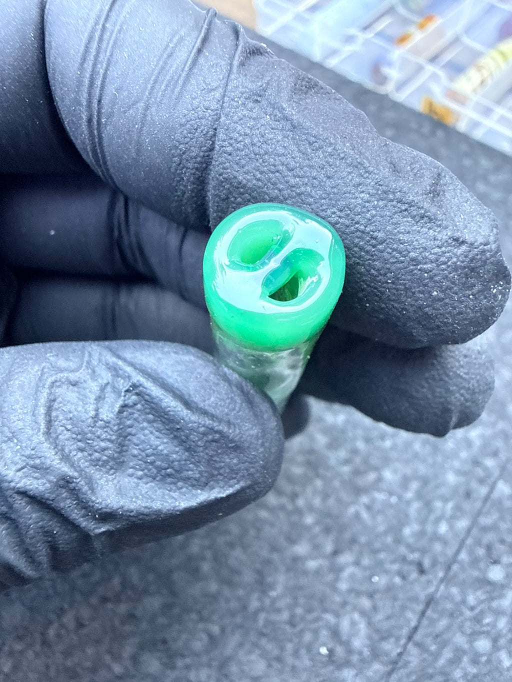 Punta de cristal de artista de Meccas – Verde / Transparente / Veteado madera – Grado B – 10 mm