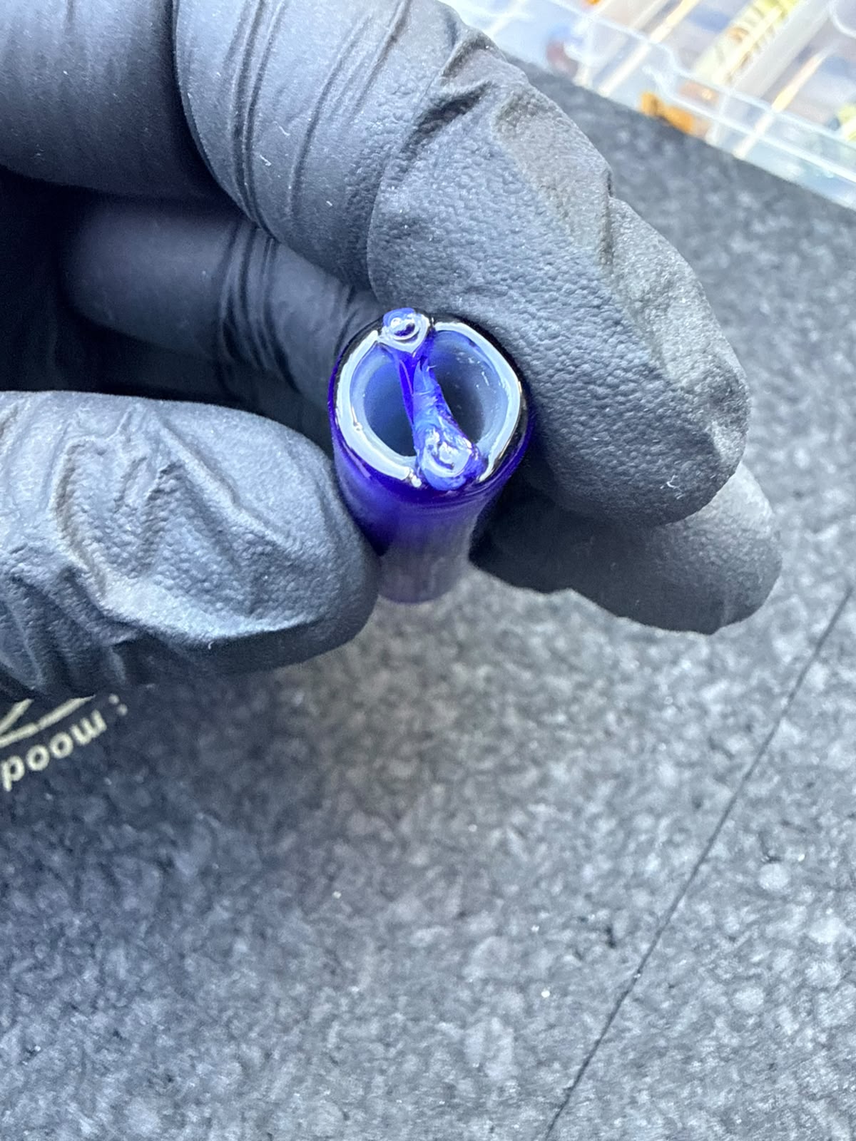 Meccas Glass Artist Tip – Azul Real / Blanco Lechoso - 11,9 mm