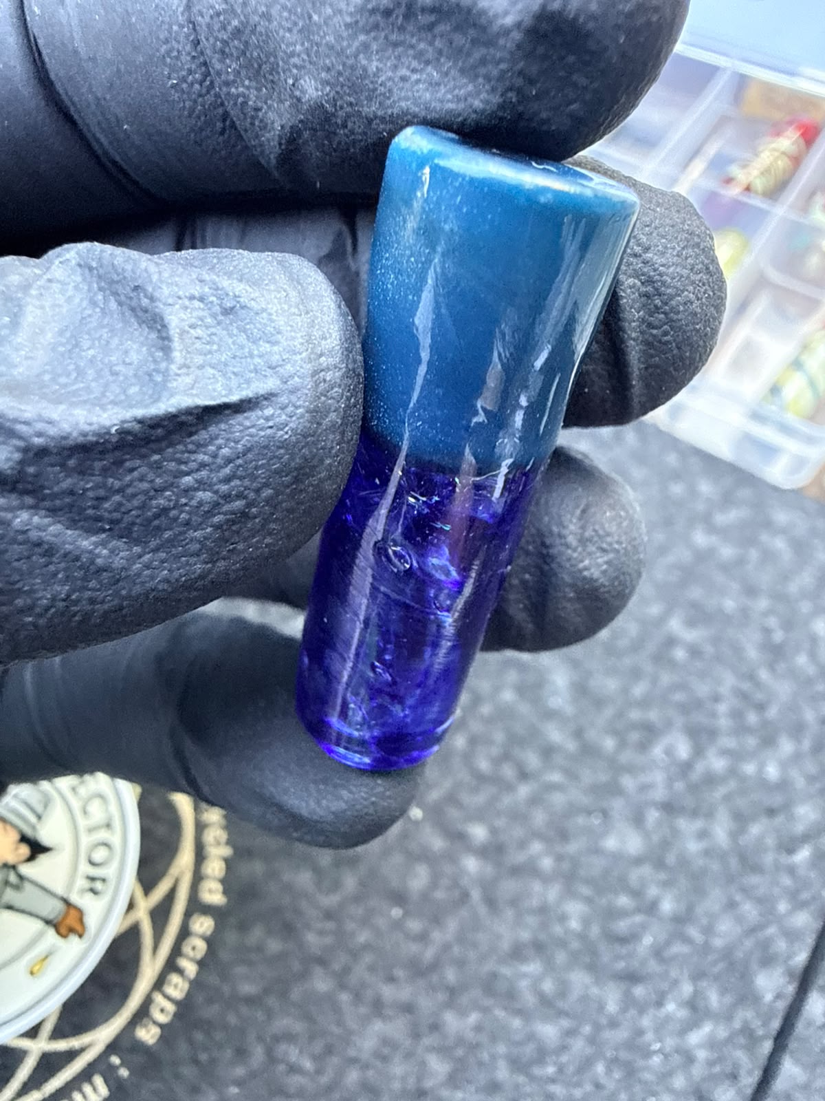 Punta de artista de vidrio de Mecca – Azul / Azul turquesa / Azul real – Grado B – 11,5 mm