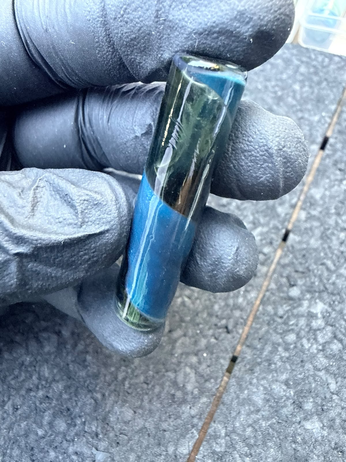 Boquilla de vidrio para artista de Meccas – Humo / Negro / Azul – Grado B – 11 mm