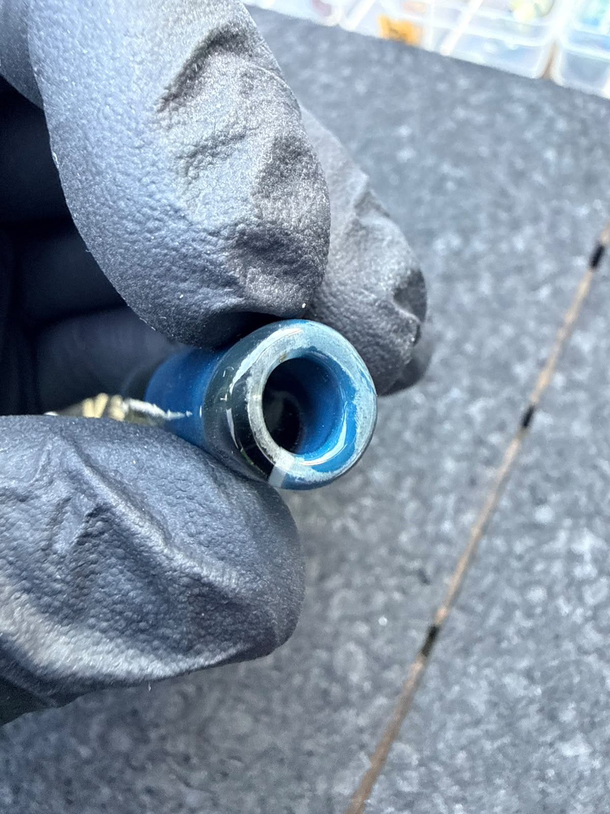Boquilla de vidrio para artista de Meccas – Humo / Negro / Azul – Grado B – 11 mm