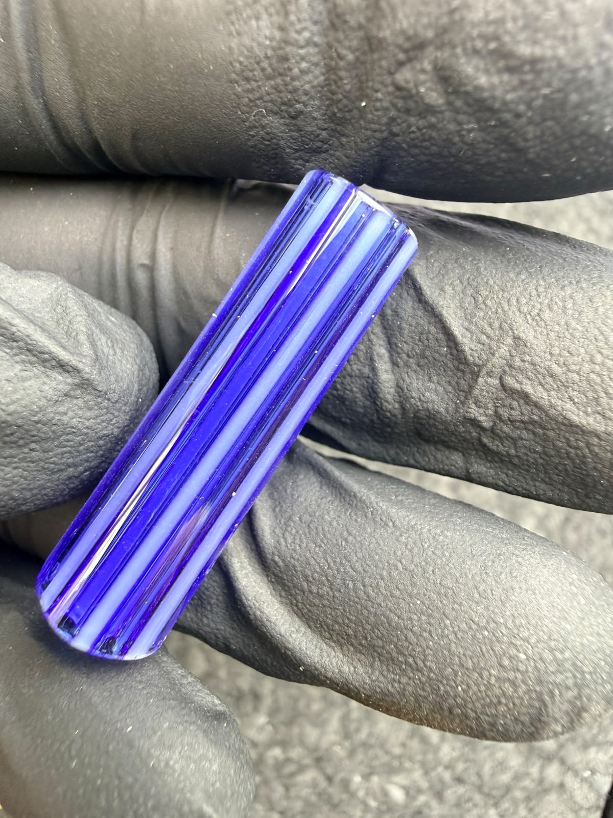 Boquilla de cristal para filtros de varias perforaciones Meccas – Azul transparente / Azul real / Blanco - 8,6 mm