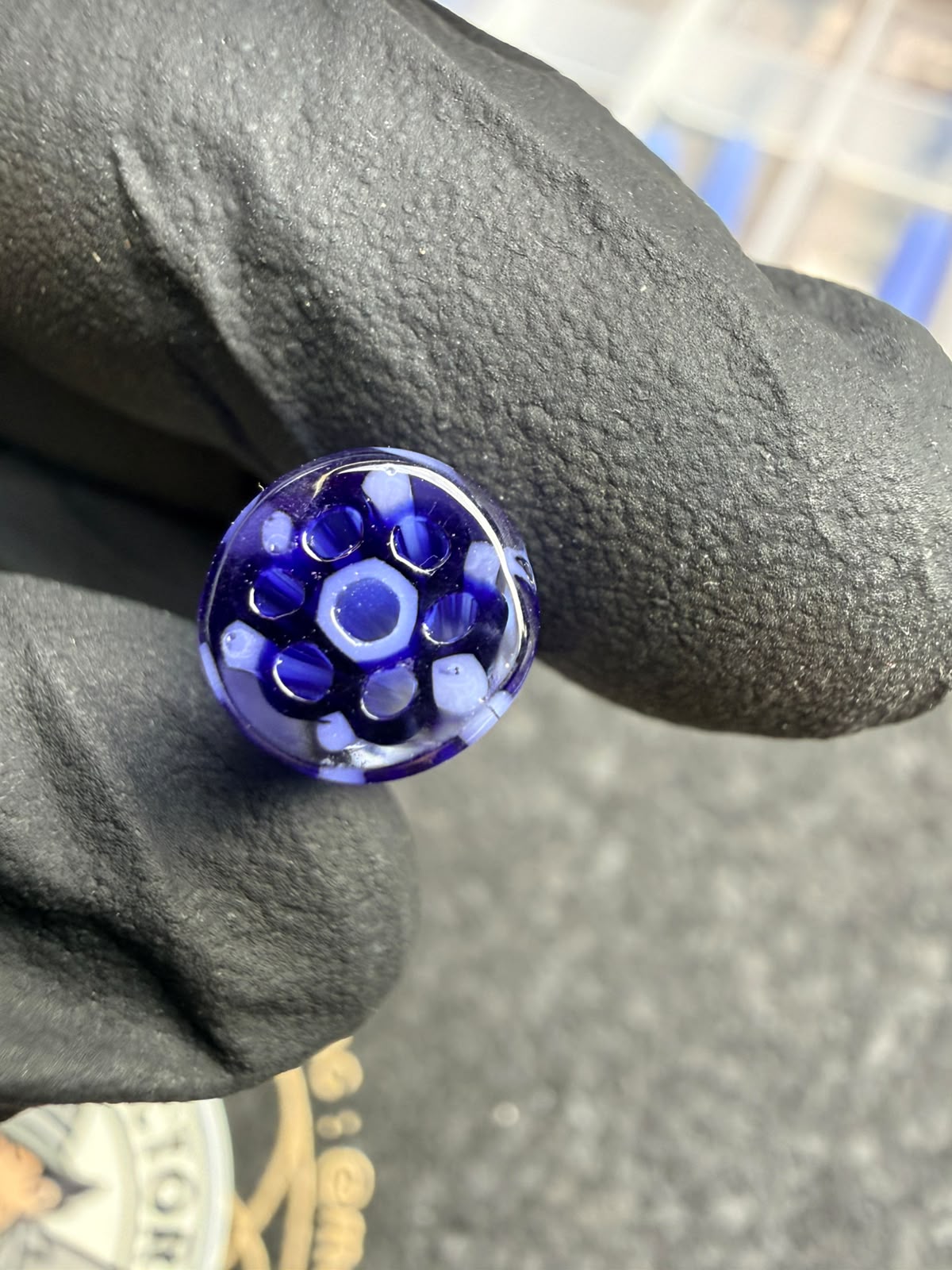 Meccas Glass Multihole Filtertip – Transparente Azul / Azul Real / Blanco - 7,5 mm