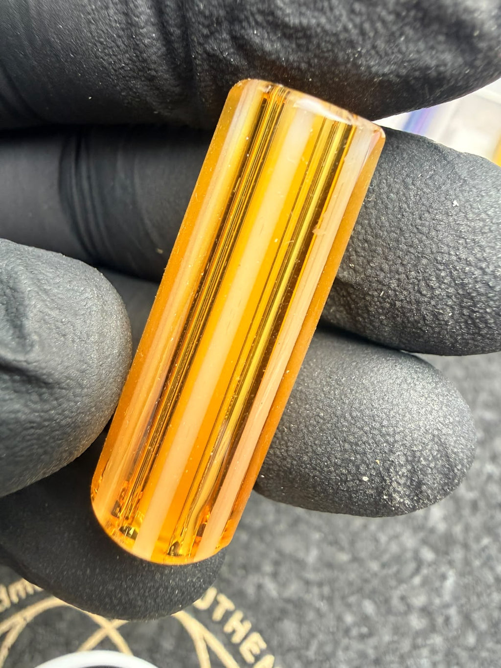 Meccas Glass Multihole Filtertip – Bernstein / Weiße Stripes - 11,4 mm