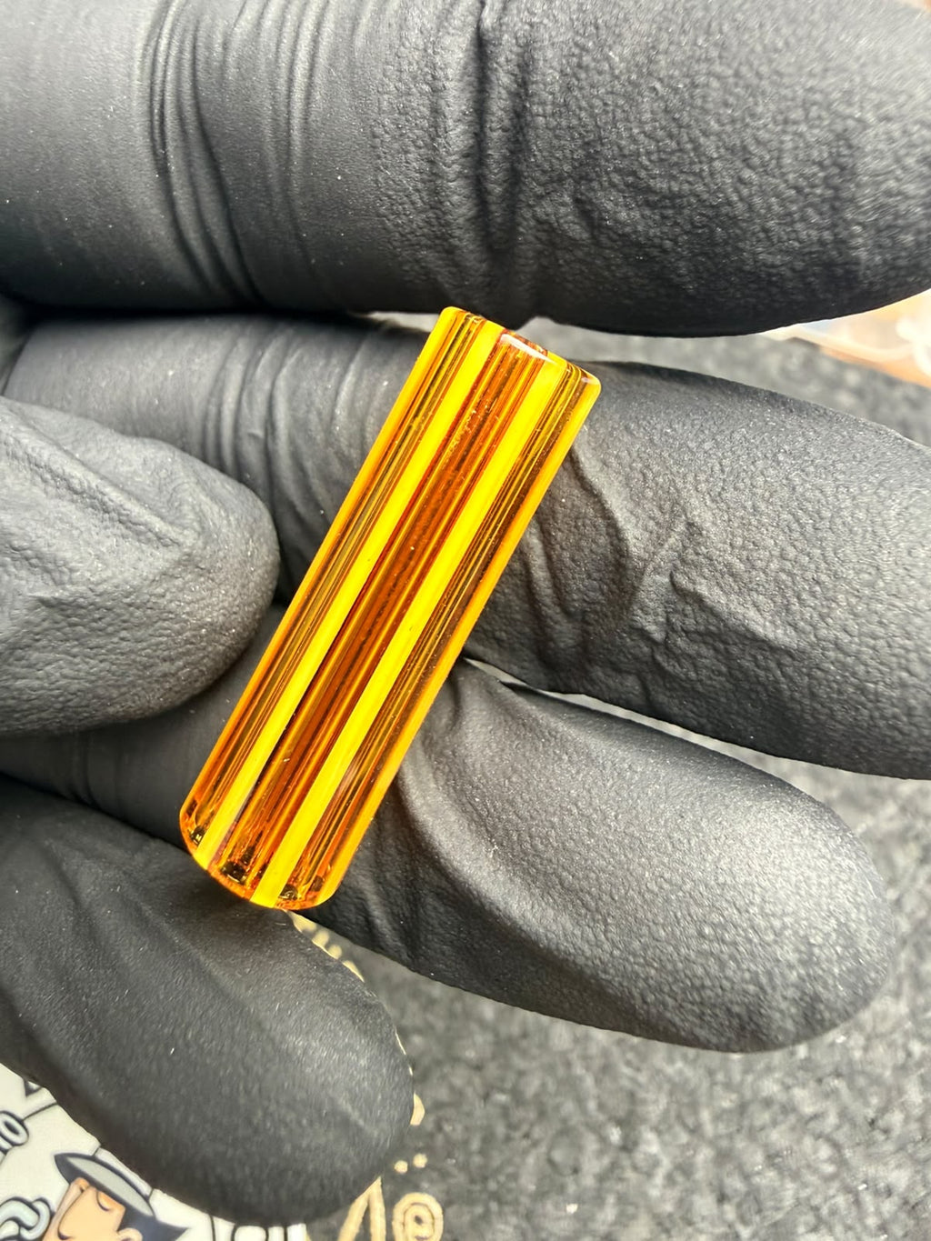 Meccas Glass Multihole Filtertip – Bernstein / Gelbe Stripes - 8,6 mm
