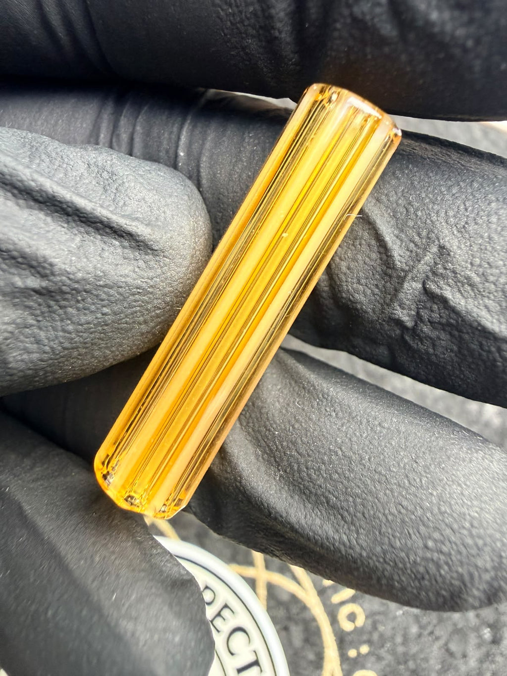 Meccas Glass Multihole Filtertip – Gelb / Weiße Stripes - 7,2 mm