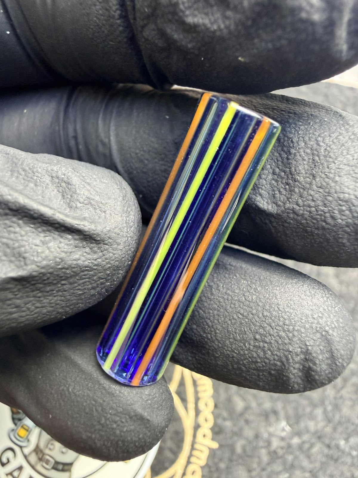 Boquilla de cristal de múltiples orificios Meccas – Azul / Amarillo / Naranja - 7,8 mm