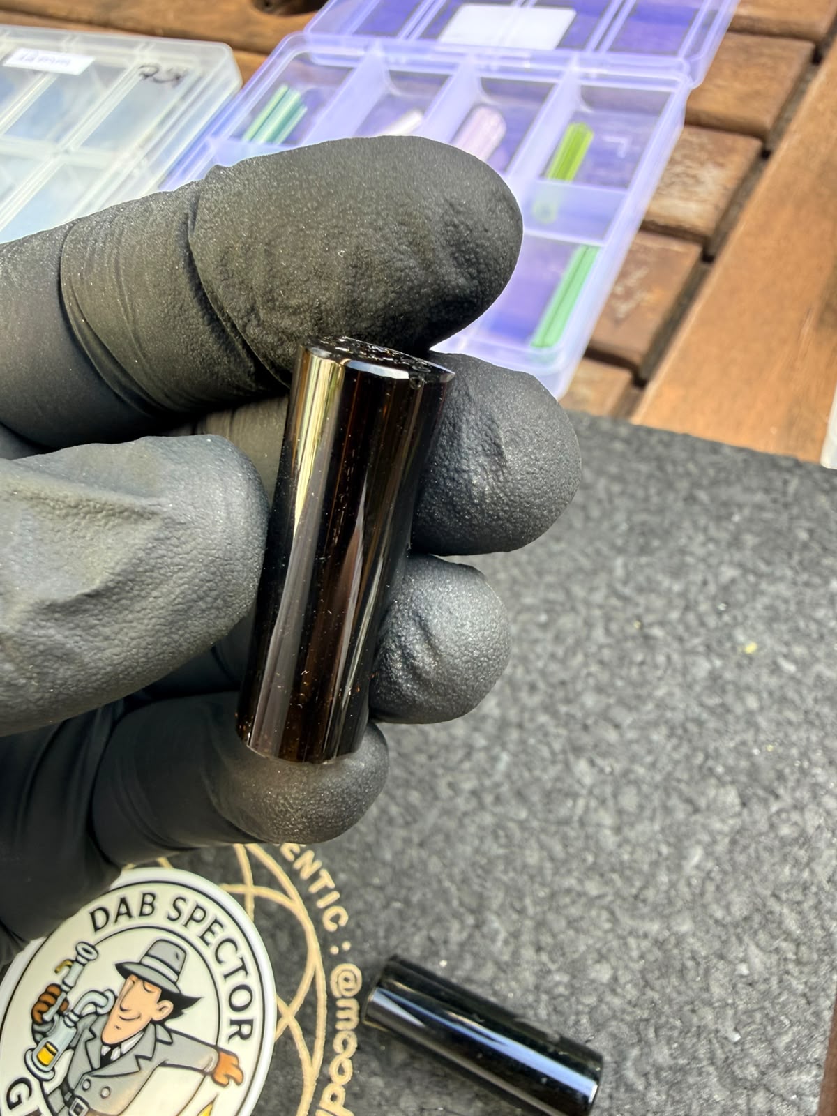 Boquilla de cristal de múltiples orificios Meccas – Negro / Patrón - 10,7 mm